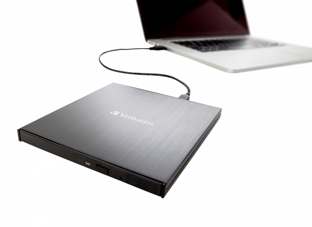 Verbatim Ultra HD 4K USB External Blu-Ray Writer for M-Disc, Blu-ray, DVD, CD | USB Powered Writer Model 43888 Verbatim Ultra HD 4K USB External Blu-Ray Writer for M-Disc, Blu-ray, DVD, CD | USB Powered Writer Model 43888